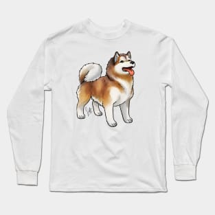 Dog - Alaskan Malamute - Red and White Long Sleeve T-Shirt